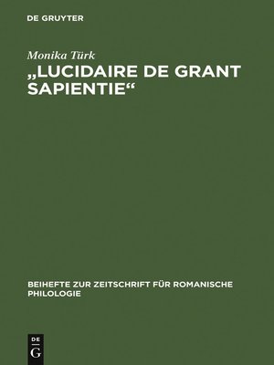cover image of "Lucidaire de grant sapientie"